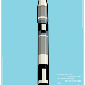 A vector graphic illustration of the Gemini Rocket