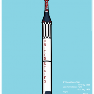 A vector graphic image of the Mercury Redstone rocket