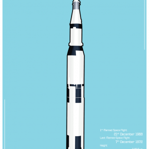 A vector graphic image of the Saturn V