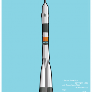 A vector illustration of a soyuz rocket