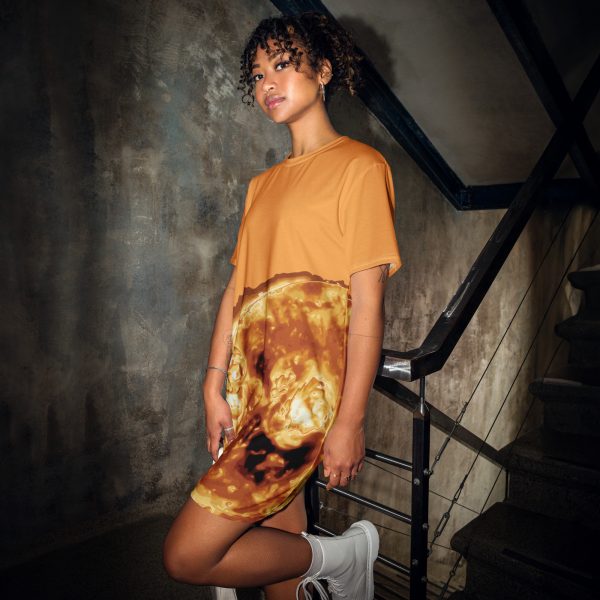 Sun Large Print T-shirt dress