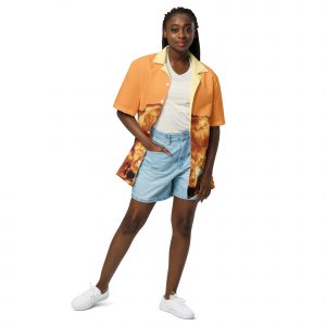 Sun Large Print Button Shirt (Unisex)