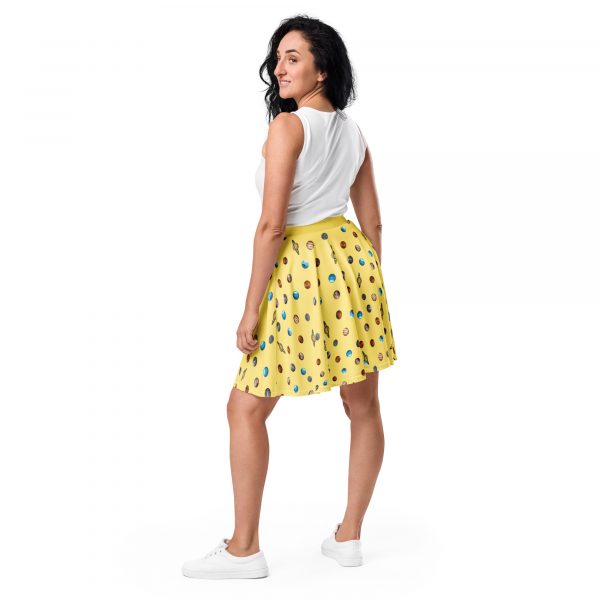 Planets Print Skater Skirt, Light