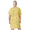 Planets Pattern T-Shirt Dress, Light - Image 4