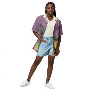 Saturn Large Print Button Shirt (Unisex)