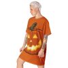 Pumpkin Large Print T-shirt dress - Image 4