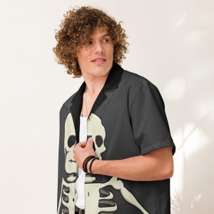 Skeleton Large Print button shirt (unisex)