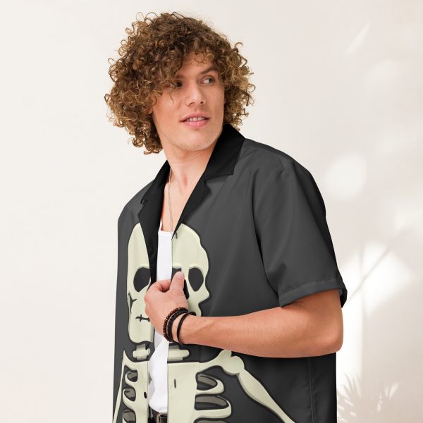 Skeleton Large Print button shirt (unisex)