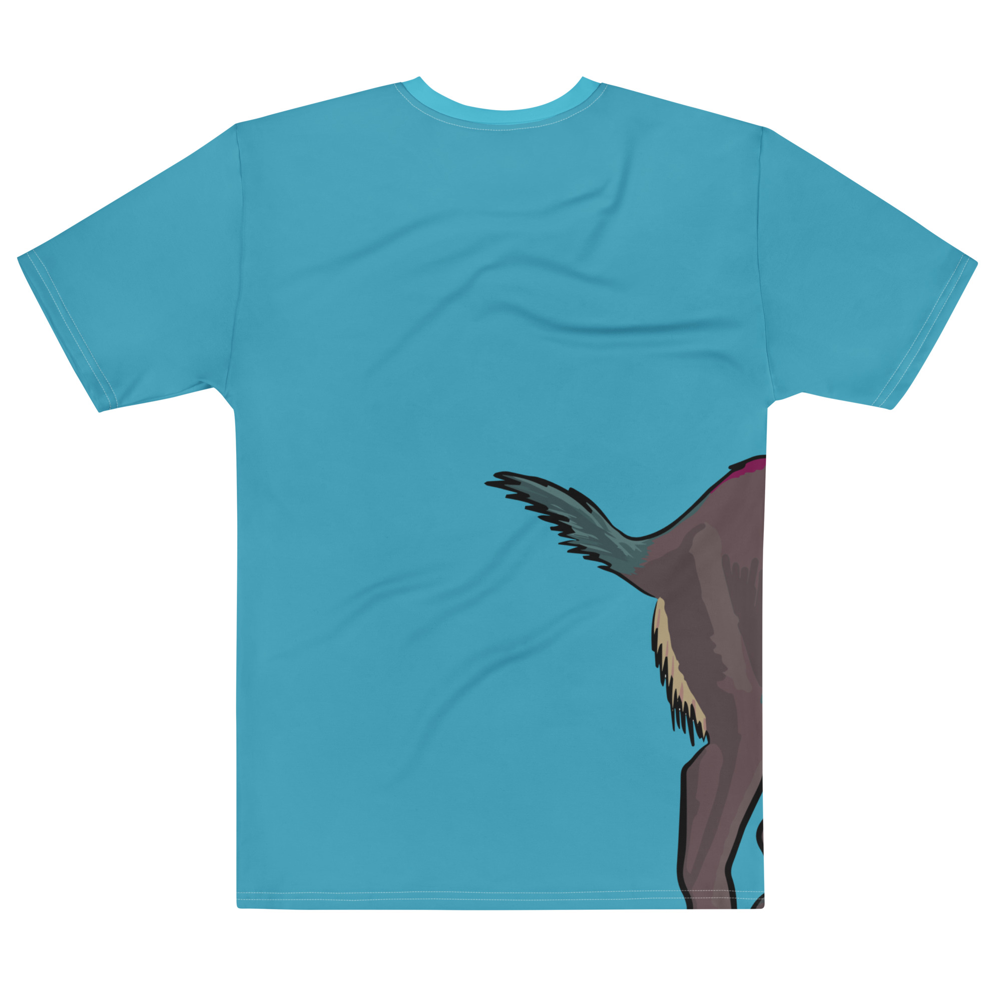Velociraptor Large Print Cotton T-Shirt (Men's) - Image 3