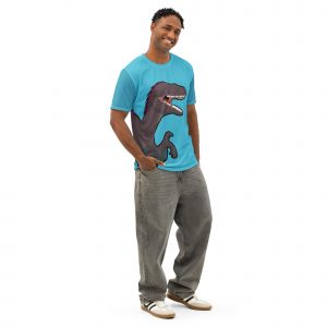 Velociraptor Large Print Cotton T-Shirt (Men's)