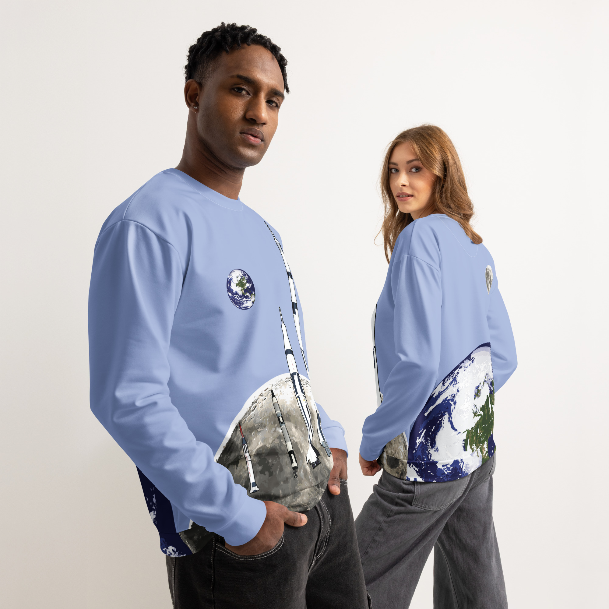 We Choose to Go to The Moon Unisex cotton sweatshirt - Image 3