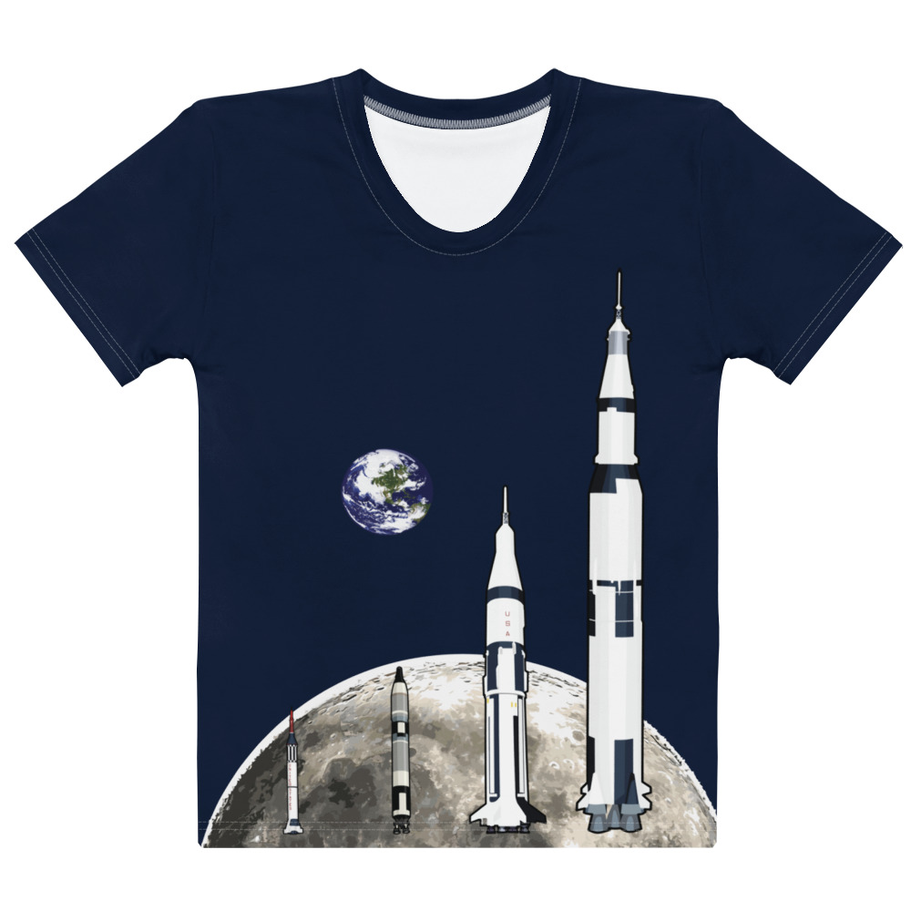We Choose to Go to The Moon Women’s cotton crew neck t-shirt - Image 2