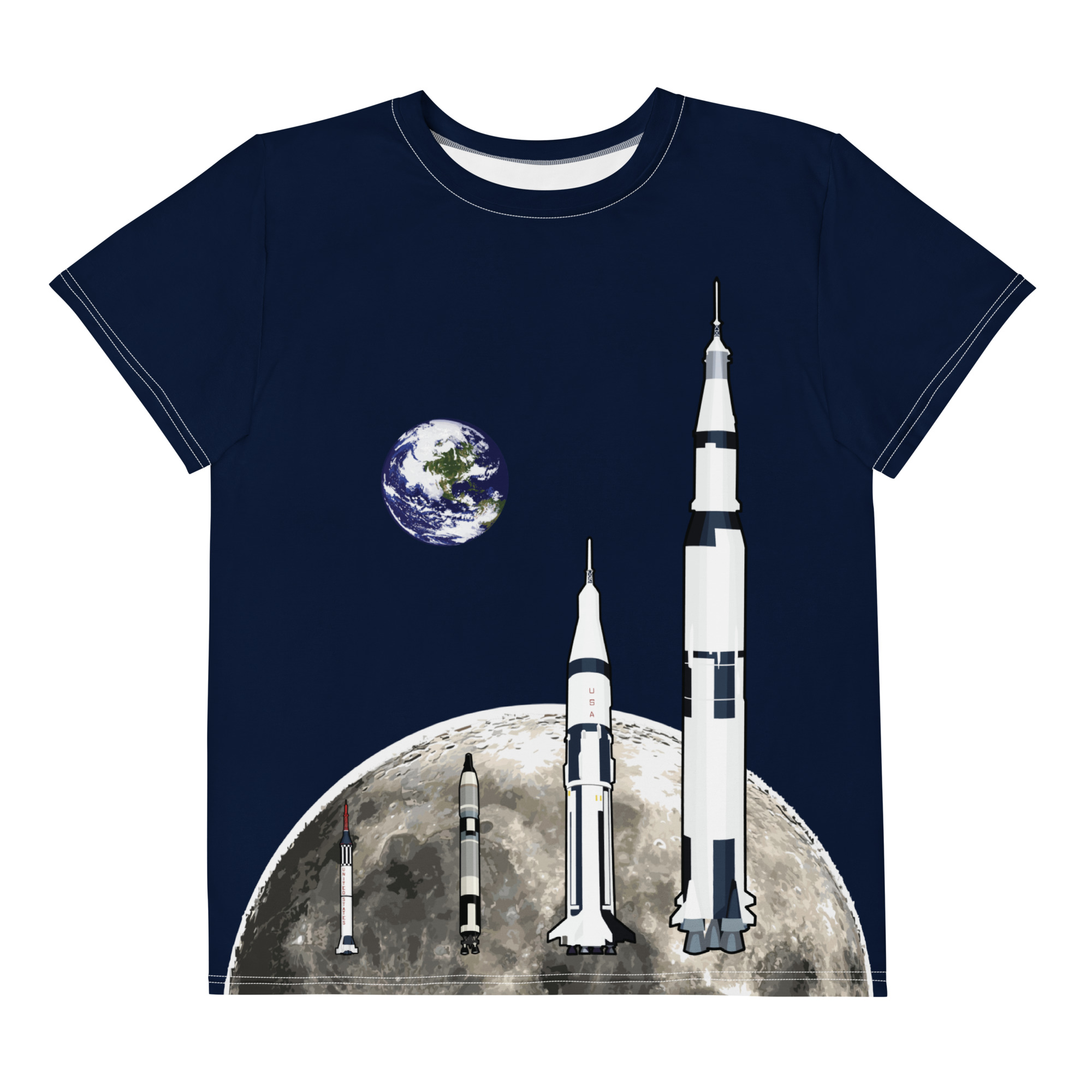 We Choose to Go to The Moon Youth cotton crew neck t-shirt - Image 2