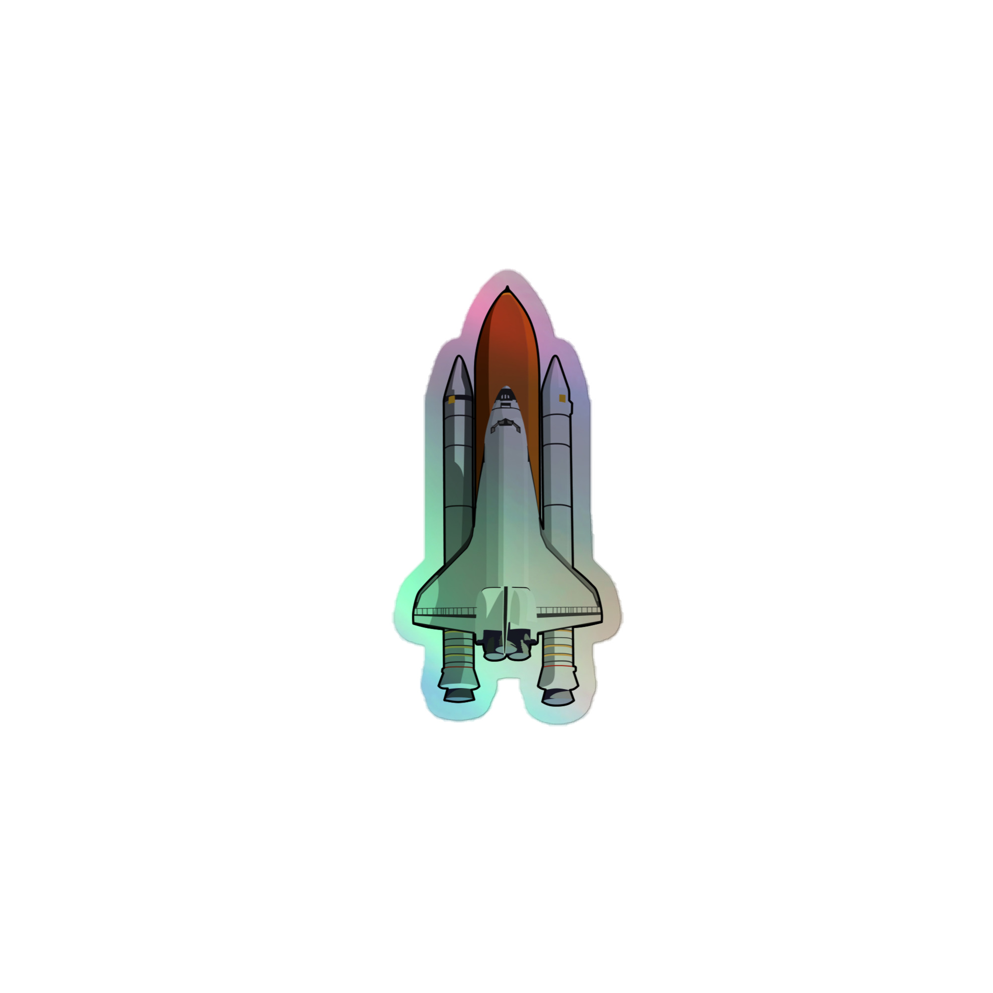 Space Shuttle Die Cut Holographic sticker - Image 2