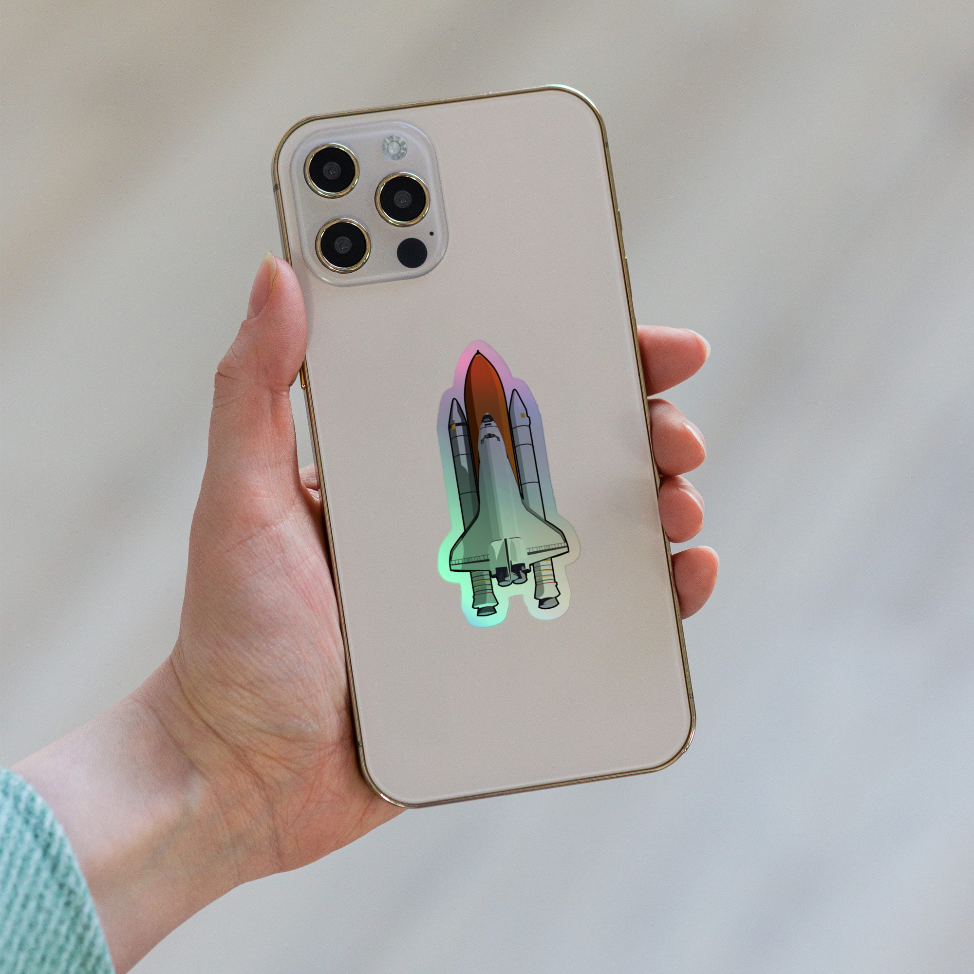 Space Shuttle Die Cut Holographic sticker - Image 4