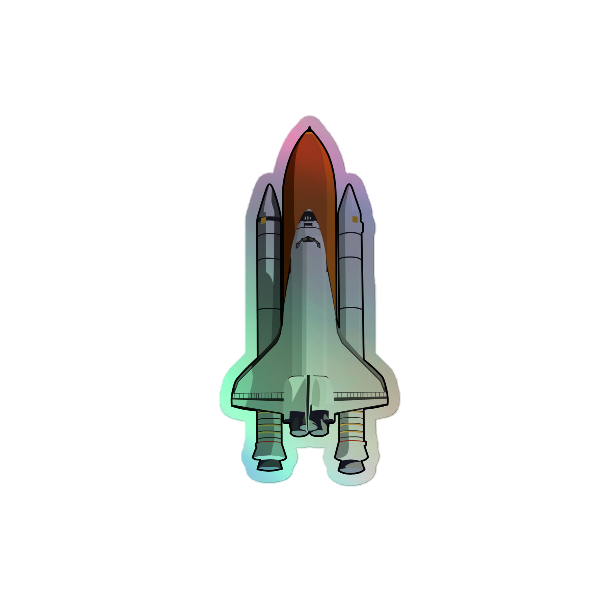 Space Shuttle Die Cut Holographic sticker - Image 3