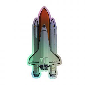 Space Shuttle Die Cut Holographic sticker