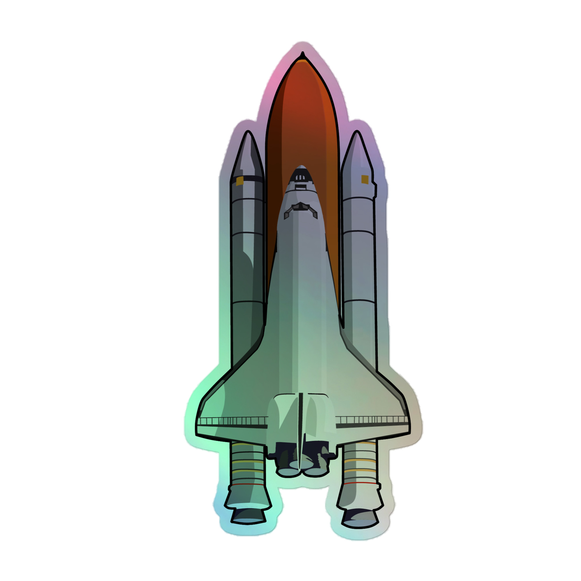 Space Shuttle Die Cut Holographic sticker