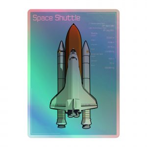 Space Shuttle Info Poster Holographic stickers