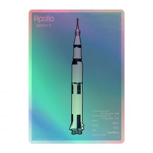 Saturn V Information Poster Holographic stickers