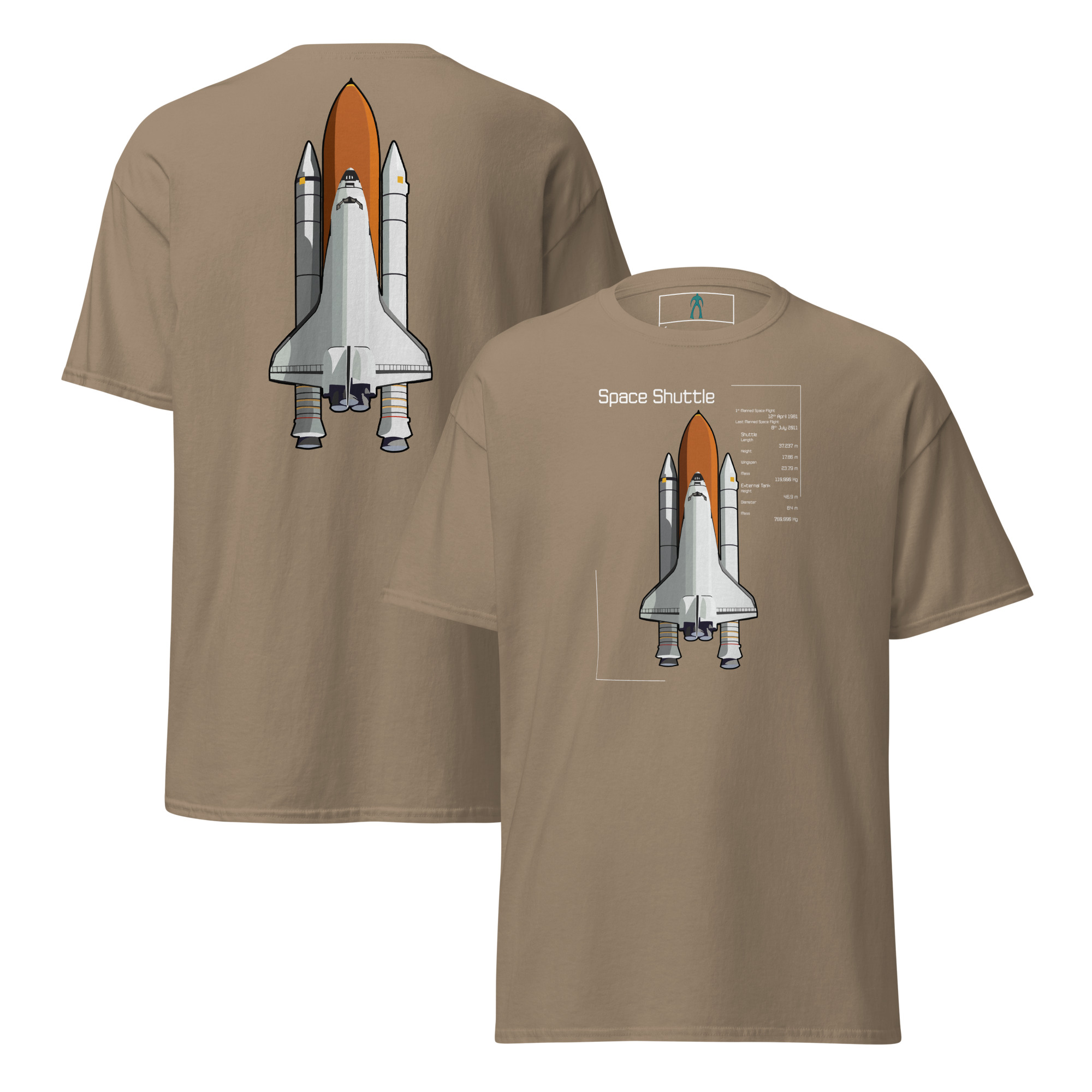 Space Shuttle Info T-Shirt DELUX Unisex - Image 14
