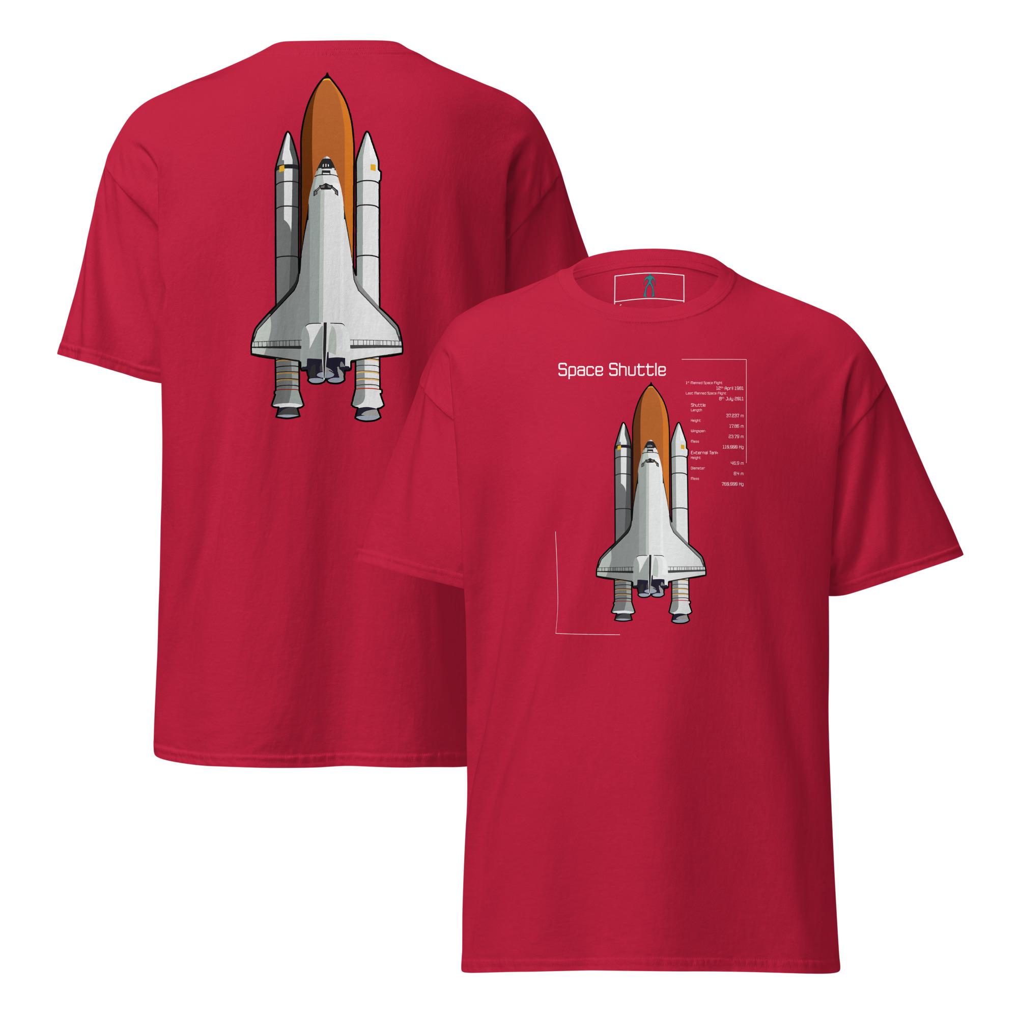 Space Shuttle Info T-Shirt DELUX Unisex - Image 7