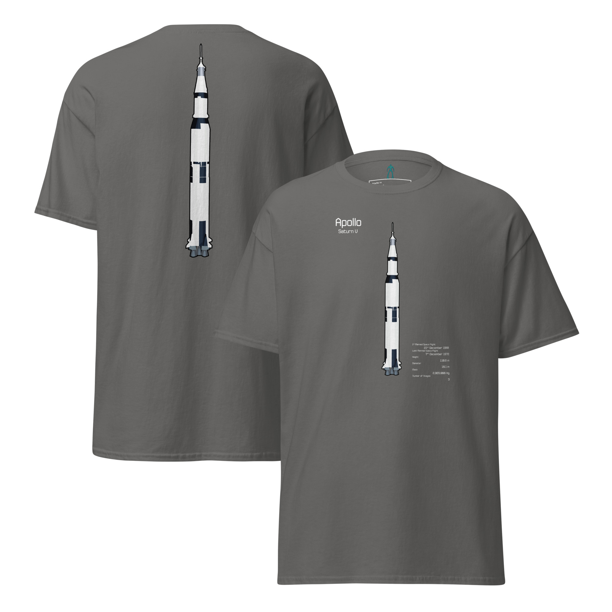 Saturn V Info T-Shirt DELUXE Unisex - Image 11