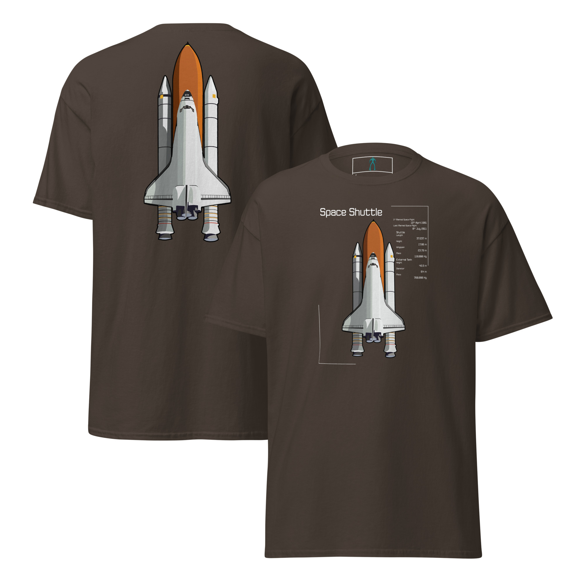 Space Shuttle Info T-Shirt DELUX Unisex - Image 6