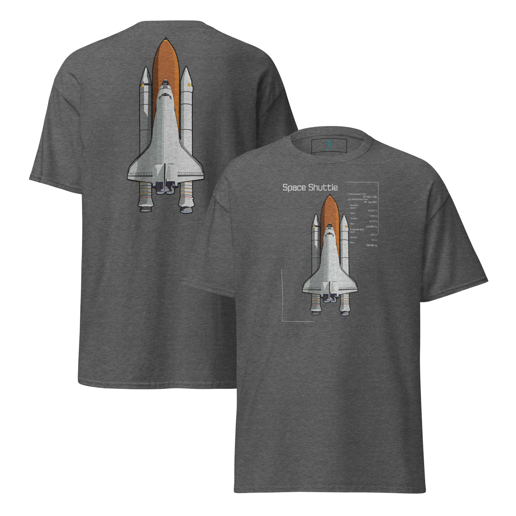 Space Shuttle Info T-Shirt DELUX Unisex - Image 9