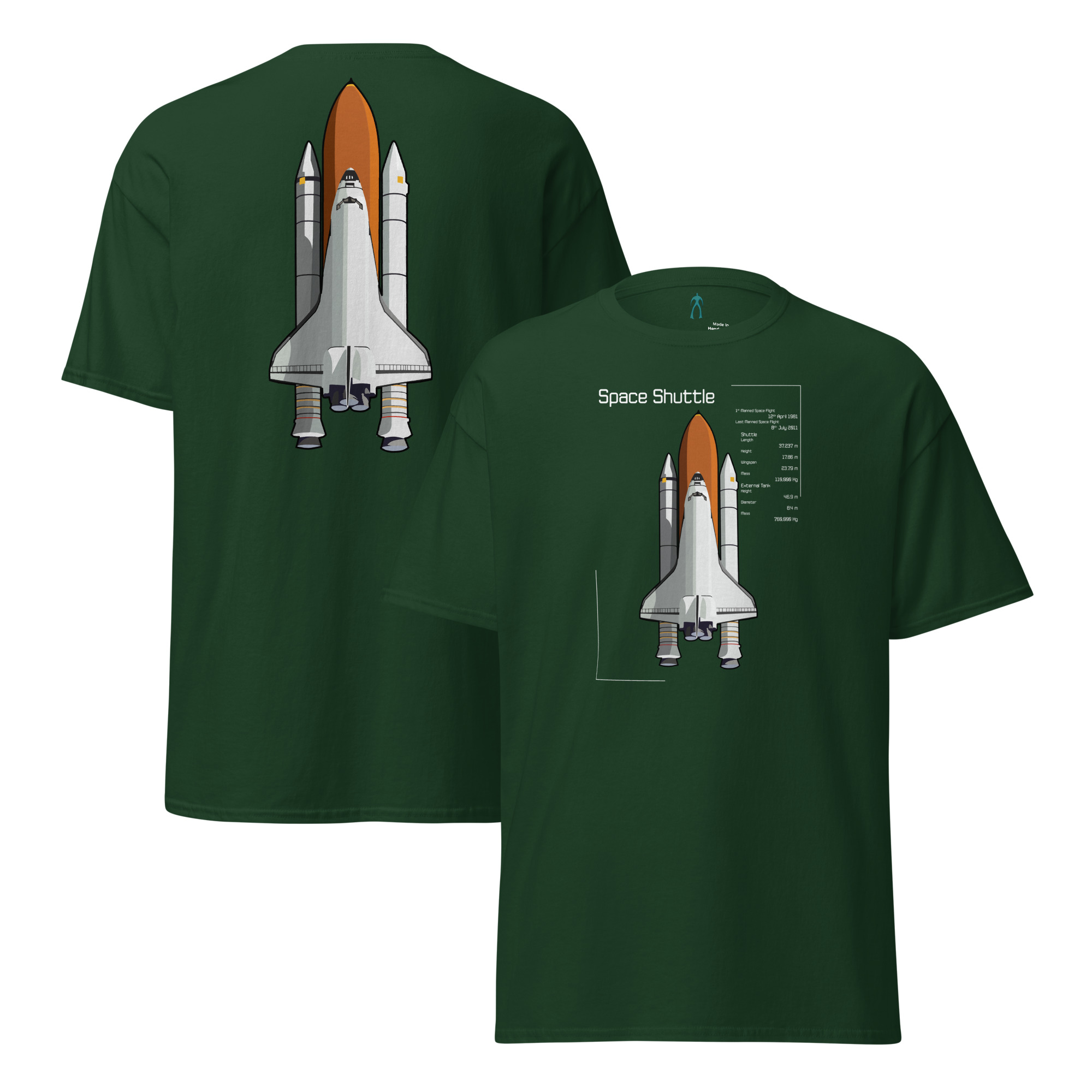 Space Shuttle Info T-Shirt DELUX Unisex - Image 5