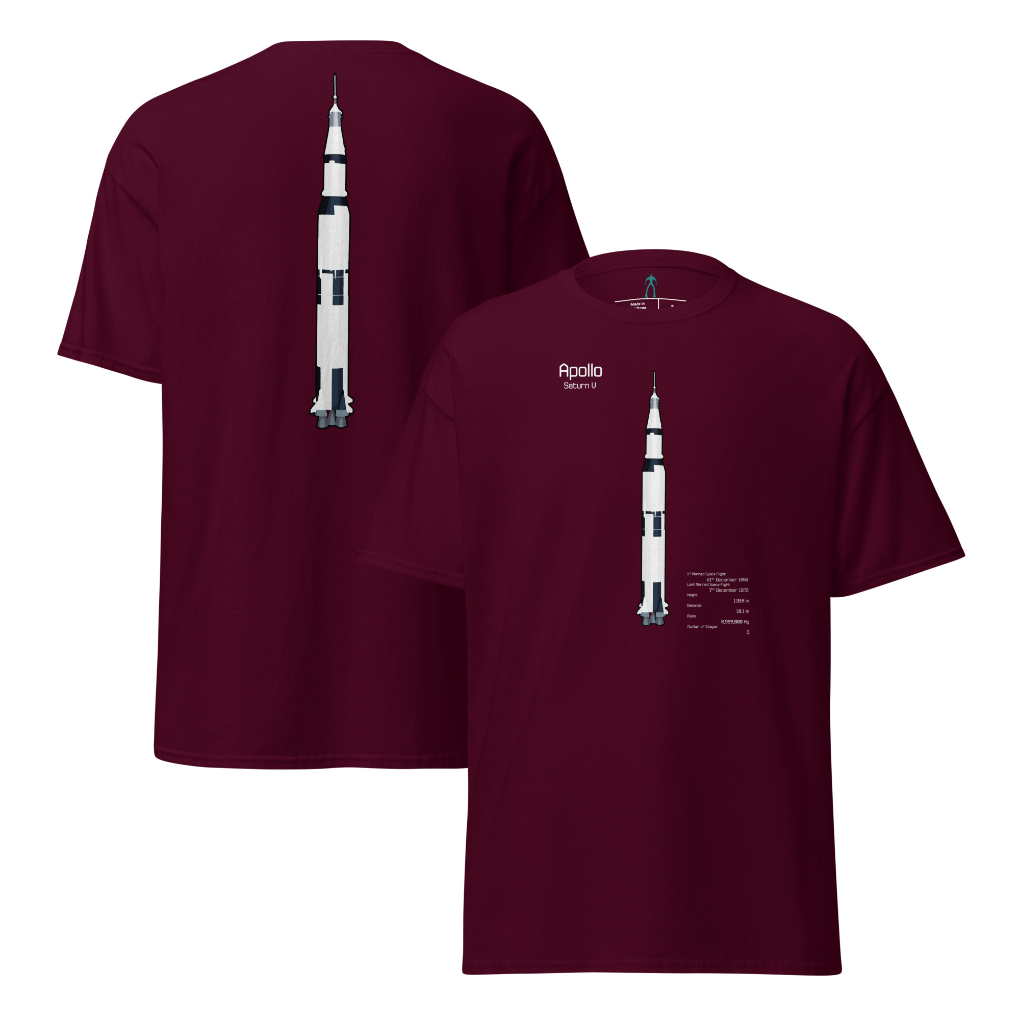 Saturn V Info T-Shirt DELUXE Unisex - Image 2