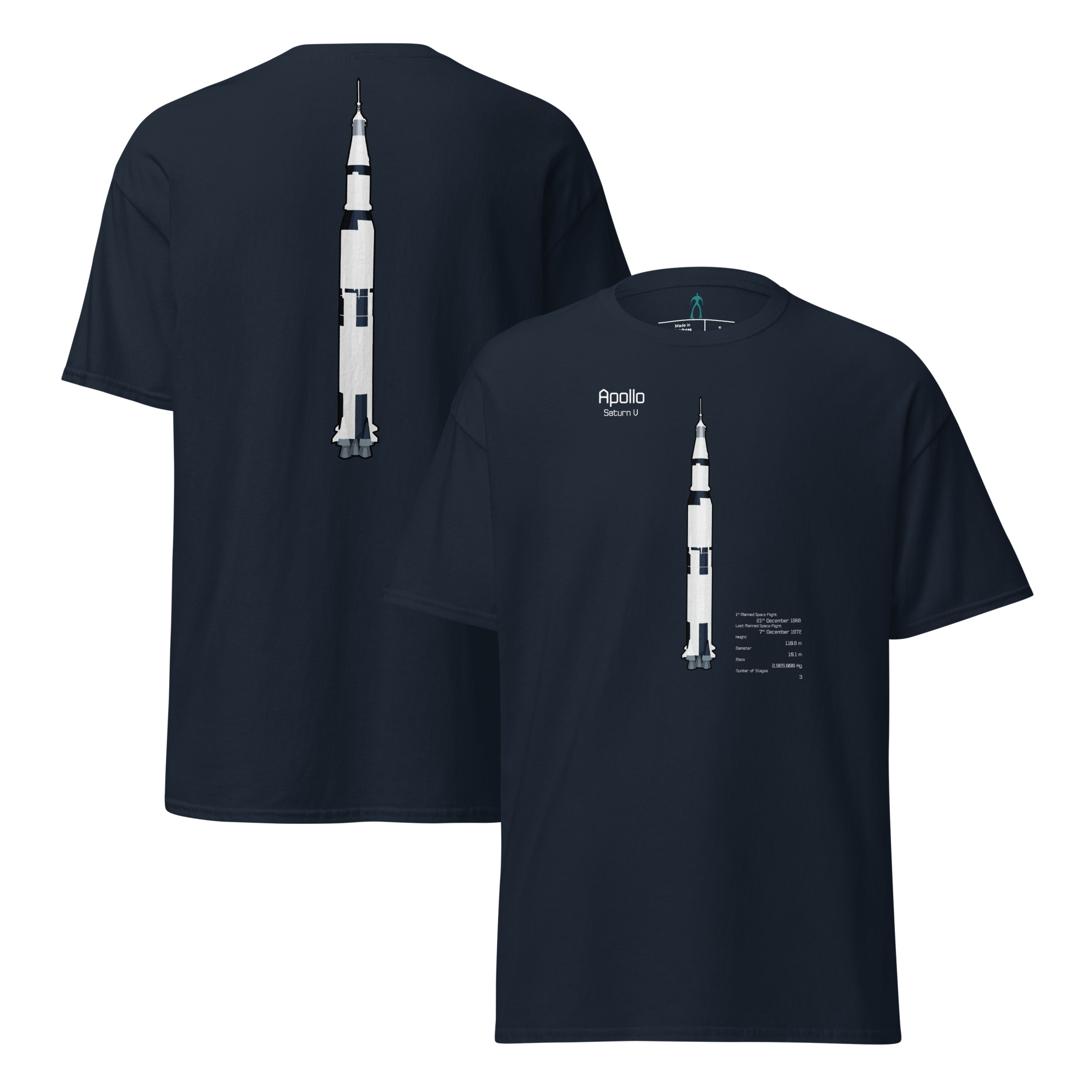 Saturn V Info T-Shirt DELUXE Unisex - Image 3