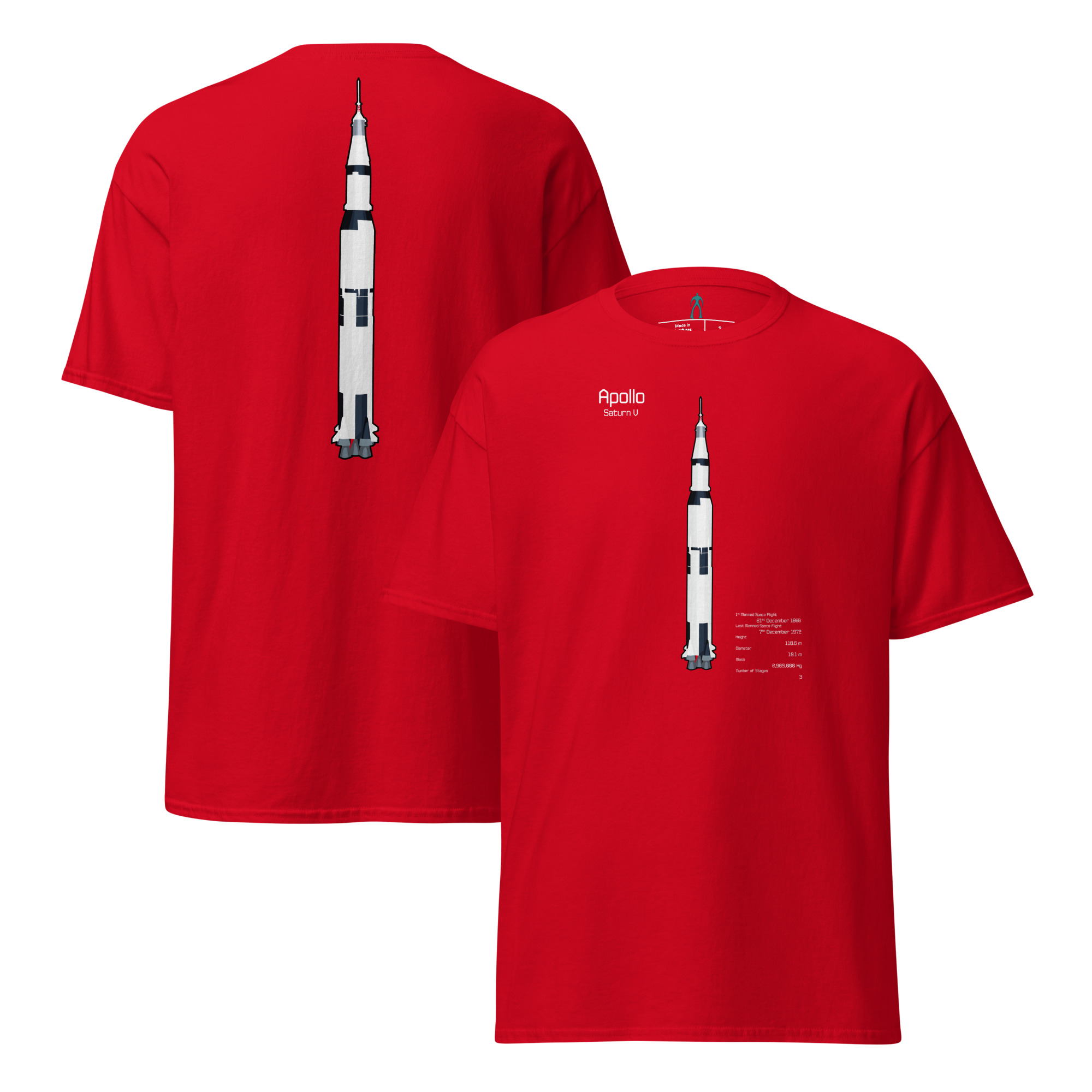 Saturn V Info T-Shirt DELUXE Unisex - Image 5