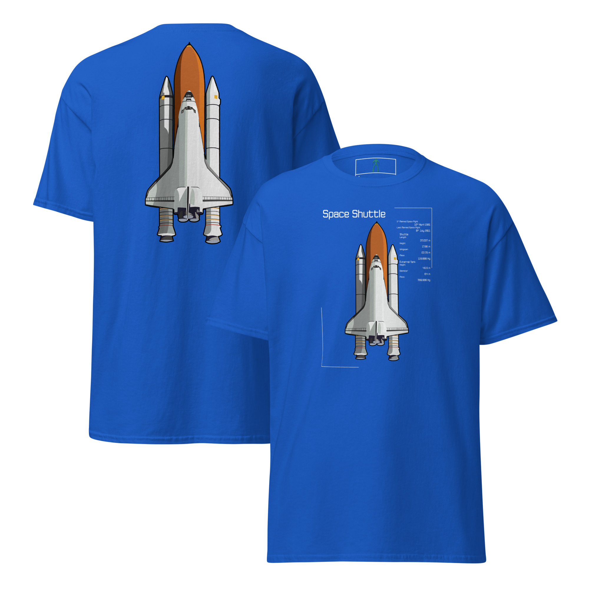 Space Shuttle Info T-Shirt DELUX Unisex - Image 8