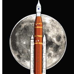 Moonshot 2026 On Black - Art Poster - Print